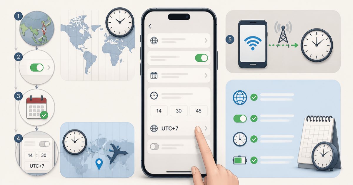 Cách kiểm tra và chỉnh giờ điện thoại khi ngoại tuyến - mất Internet đồng hồ điện thoại có còn đúng không