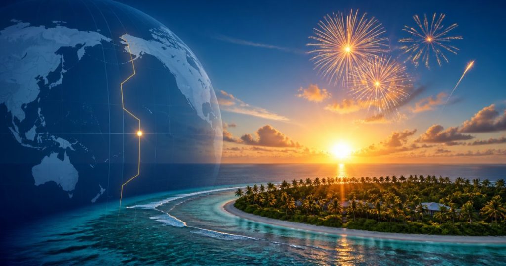 Đảo Kiritimati của Kiribati đón năm mới đầu tiên theo múi giờ UTC+14