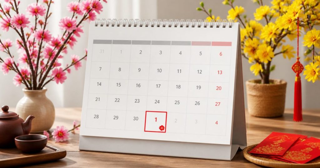 Lịch đánh dấu ngày Tết Nguyên Đán 2027