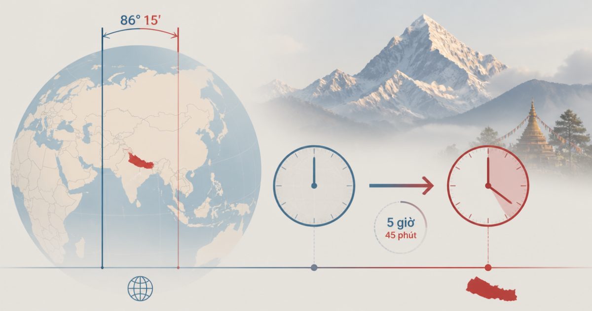 Vì sao UTC+5:45 không phải một con số ngẫu nhiên? - múi giờ UTC+5:45 của Nepal