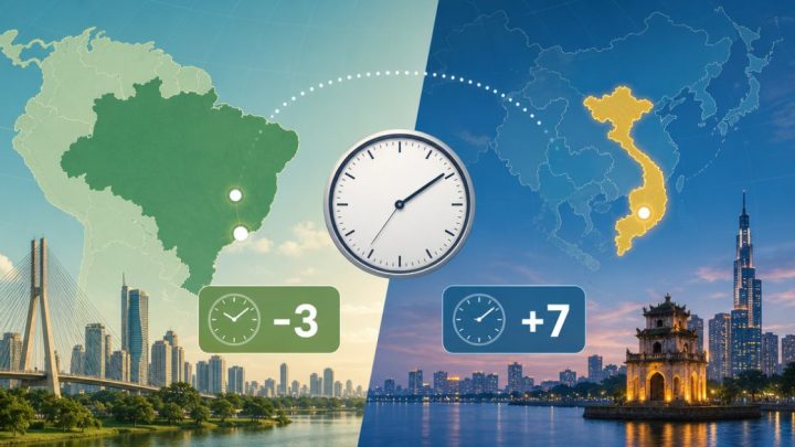 Bảng so sánh giờ Brazil và Việt Nam