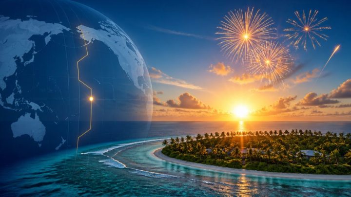 Đảo Kiritimati của Kiribati đón năm mới đầu tiên theo múi giờ UTC+14